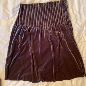 Rich Brown Velvet Midi Skirt